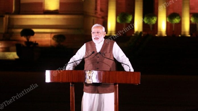 Narendra Modi outside Parliament House