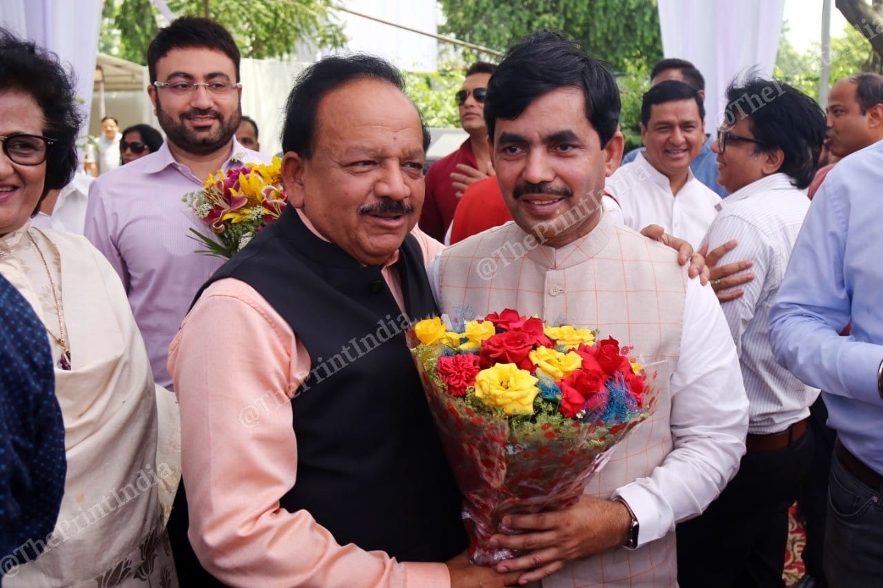 Health Minister Harsh Vardhan greets the host | Photo: Suraj Singh Bisht | ThePrint