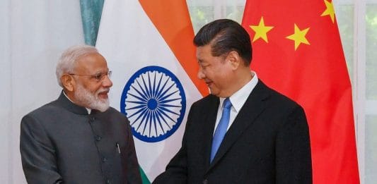 PM Narendra Modi with Chinese President Xi Jinping on the sidelines of the Shanghai Cooperation Organisation (SCO) Summit in Bishkek, Kyrgyzstan