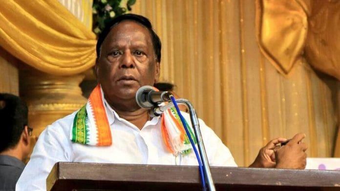 File photo of V Narayanasamy | Twitter @VNarayanasami