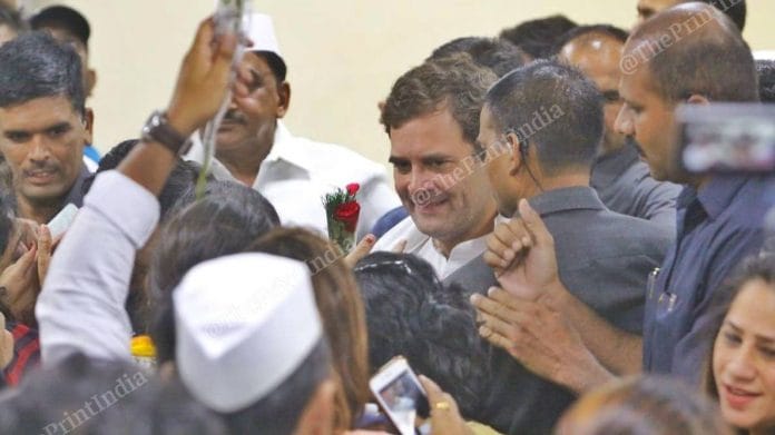 Rahul Gandhi at the AICC headquarters on his birthday