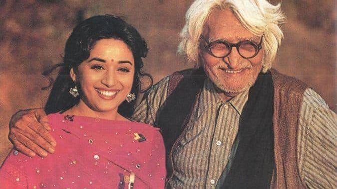 M.F. Husain with Madhuri Dixit