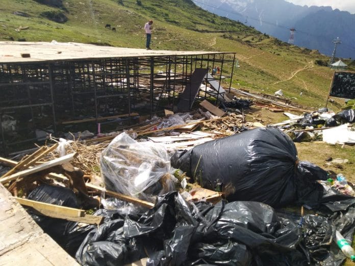 The garbage left after the marriage ceremony