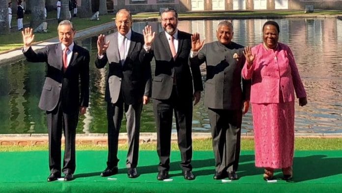 Minister of State for Road Transport and Highways VK Singh poses for a group photo with BRICS leaders, in Rio de Janerio, Brazil | PTI