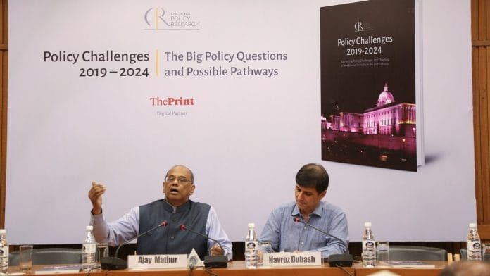 Director General of TERI Ajay Mathur in conversation with environmental expert Navroz Dubash | Photo: Manisha Mondal | ThePrint