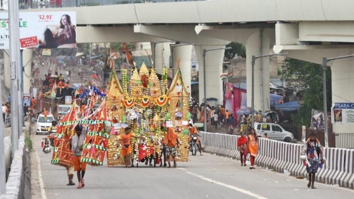 File photo of Kanwars during the Kanwar Yatra| Suraj Singh Bisht | ThePrint