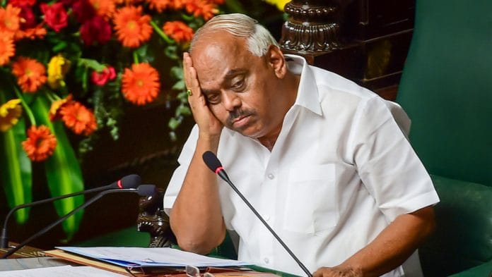 Karnataka assembly speaker KR Ramesh Kumar during Assembly Session at Vidhana Soudha, in Bengaluru, Friday | PTI