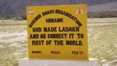 Border Road Organisation board in Ladakh