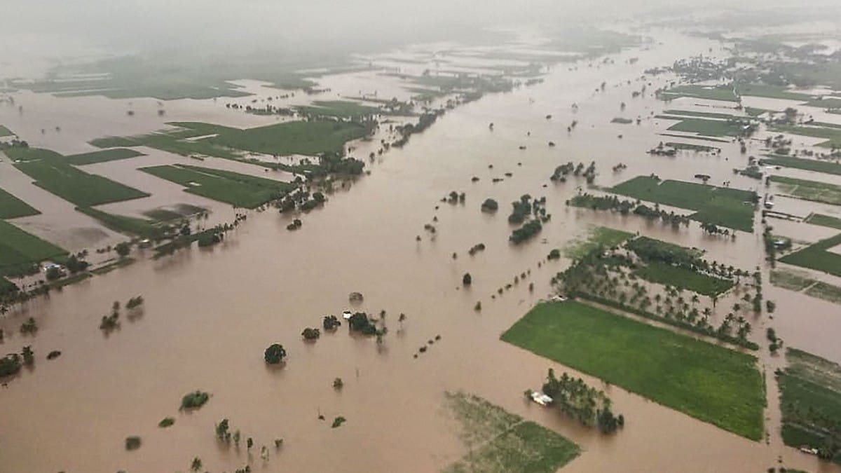 An aerial view of flood-affected areas, in Sangli, Maharashtra on 9th August 2019 | PTI