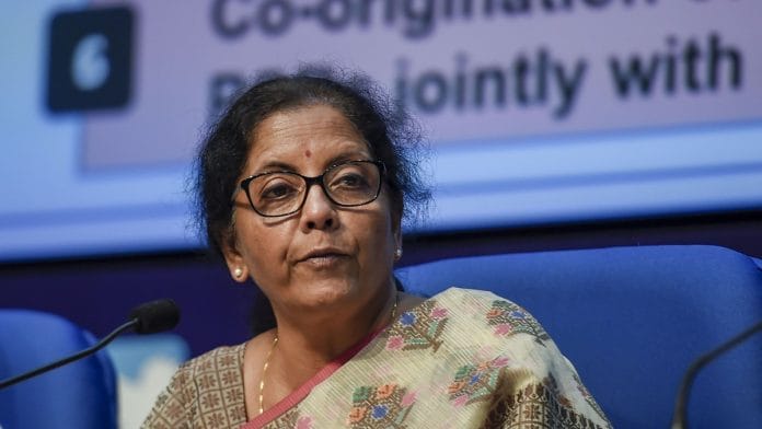 File image of Finance Minister Nirmala Sitharaman | Photo: PTI