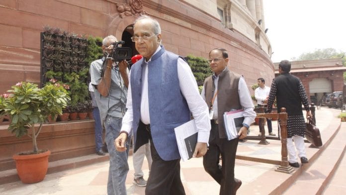 Prime Minister Narendra Modi's Principal Secretary Nripendra Misra at Parliament in New Delhi | Praveen Jain | ThePrint