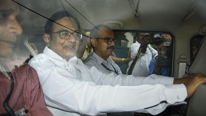 Former union minister P. Chidambaram being taken to court by CBI officials | PTI