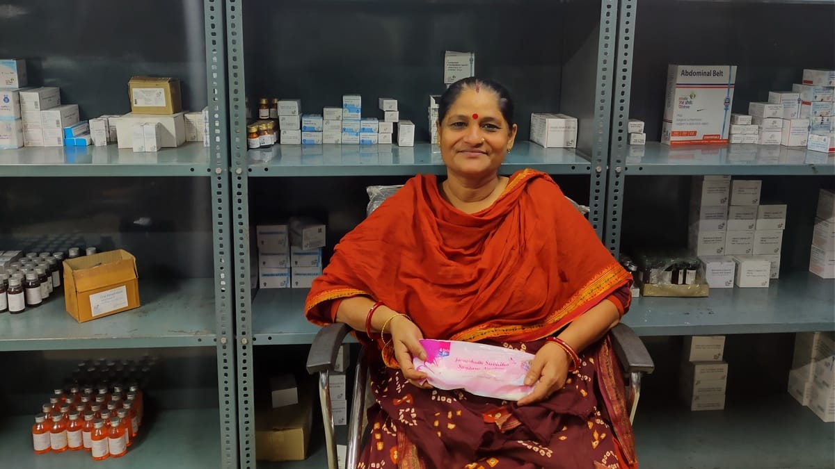 Shakuntala Sudha, who works as a peon at the underground Janaushadhi centre | Photo: Nandita Singh | ThePrint