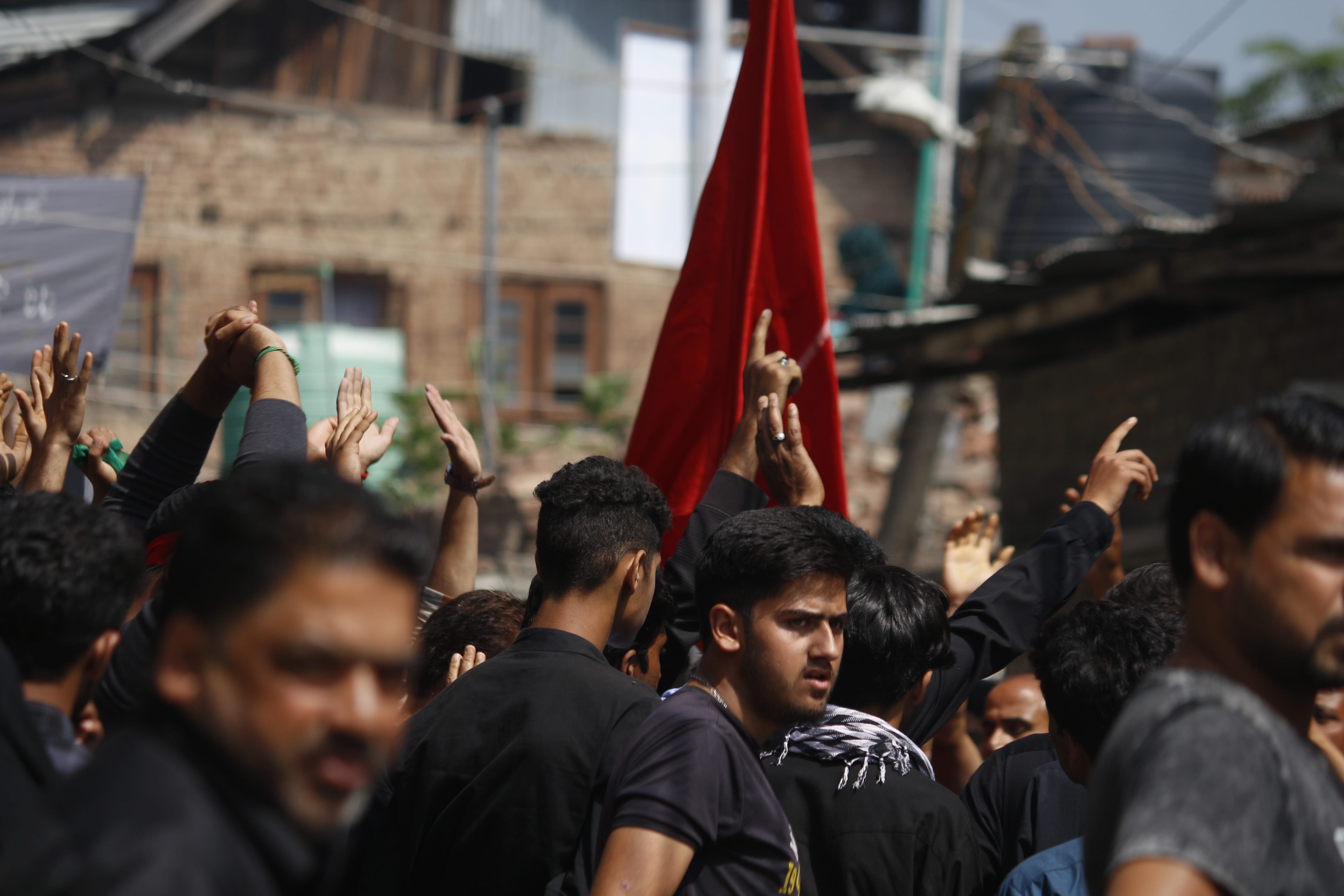 The religious procession underway. | Photo: Azaan Javaid | ThePrint