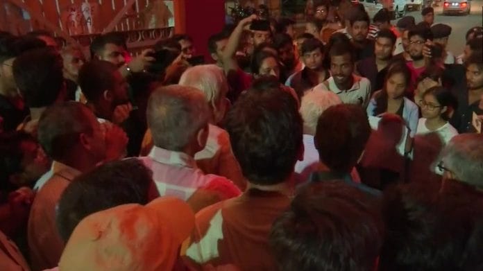 Students of BHU protest inside the campus | Photo: Twitter ANI