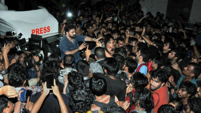 Babul Supriyo at Jadavpur University in Kolkata | PTI Photo