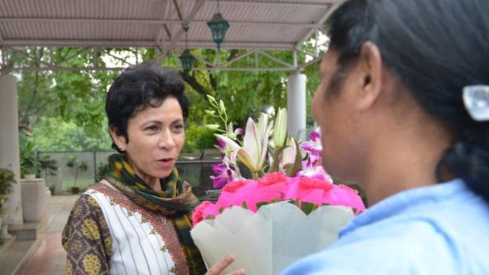 Kumari Shailja at her residence after she was appointed Haryana Congress chief