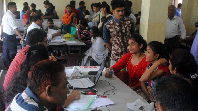 People attend an NRC hearing to enroll their names for the final NRC list, at an NRC Seva Kendra, in Guwahati. | ANI