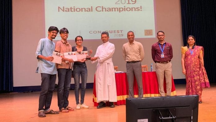 The winners, The National Law School of India University, accepting their award. | Rohini Swamy | ThePrint