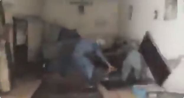 A screengrab of one of the many videos of the mob attack on social media. | Twitter