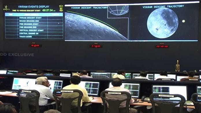 Scientists monitoring Vikram Lander's descent at ISRO office in Bengaluru on 7 September | ANI Photo