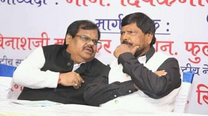 Deepak Nikalje with Ramdas Athawale