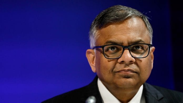 Natarajan Chandrasekaran, chief executive officer of Tata Consultancy Services Ltd., pauses during a news conference in Brussels, Belgium. | Photographer: Dario Pignatelli | Bloomberg