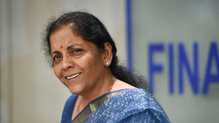 Finance Minister Nirmala Sitharaman addresses the media in New Delhi on 14 October