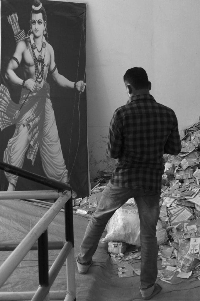 An image of Ram at the old VHP office in Karsevakpuram in Ayodhya, 2019 | Photograph by Prashant Panjiar