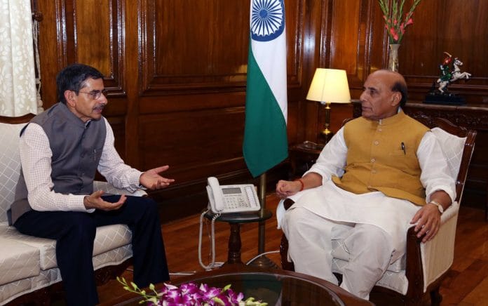 Nagaland governor R.N. Ravi with Rajnath Singh