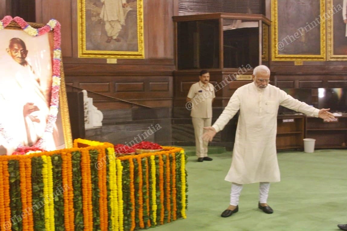 PM Modi at Parliament on Mahatama Gandhi's 150th birth anniversary | Praveen Jain | ThePrint