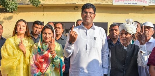 File photo of Dushyant Chautala, leader of Jannayak Janata Party | PTI