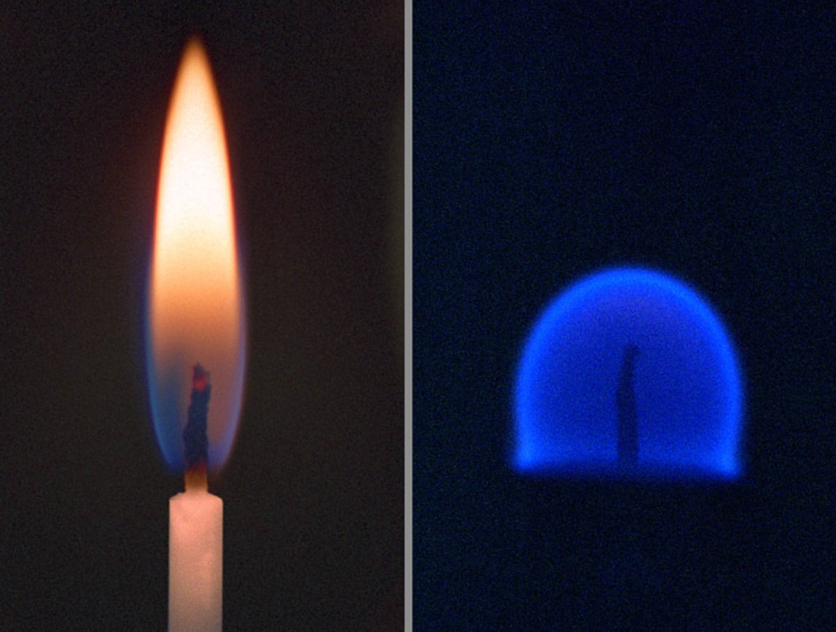 A flame is spherical in microgravity