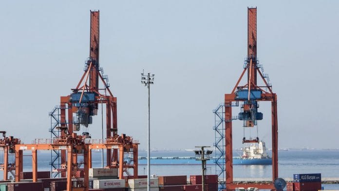 Cranes and shipping containers stand idle at the Port of Haydarpasa, also known as Haidar Pasha, on the Bosporus waterway, in Istanbul, Turkey
