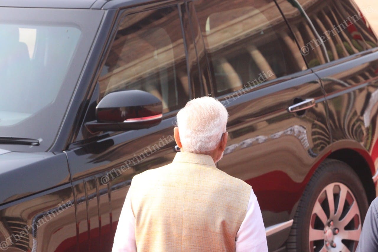 Prime Minister Modi at ceremonial reception at Rashtrapati Bhavan, Delhi. | Photo: Praveen Jain | ThePrint
