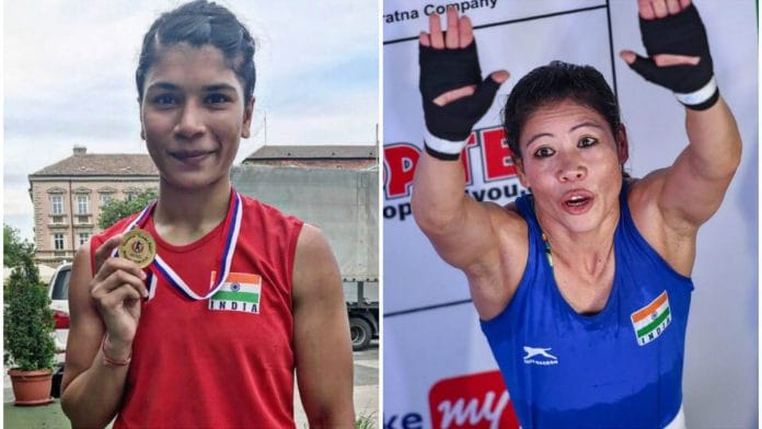 Nikhat Zareen and M.C. Mary Kom