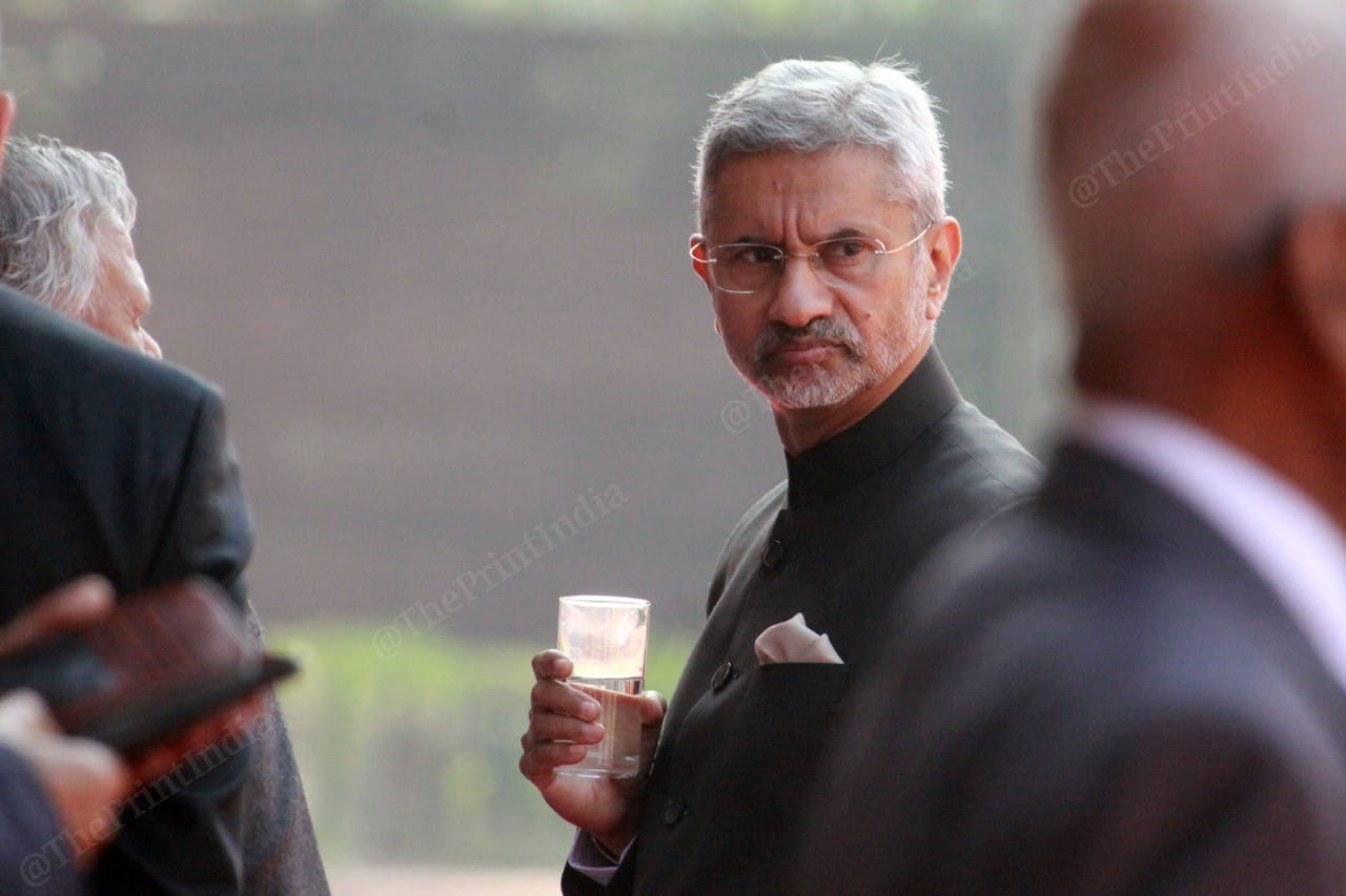 Cabinet Minister S. Jaishankar before ceremonial reception of Sri Lankan president