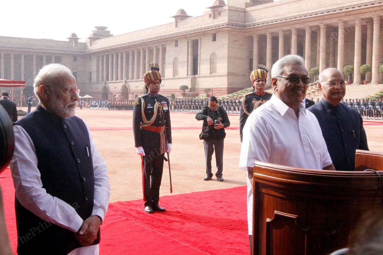 Sri Lankan President Gotabaya Rajapaksa addressed the Indian media at the Rashtrapati Bhavan