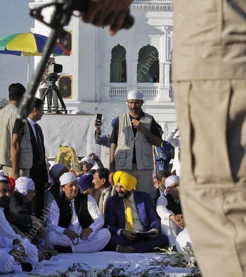 Pakistan Prime Minister Imran Khan with Navjyot Singh Sidhu at Kartarpur Corridor inauguration | Photo: Praveen Jain | ThePrint