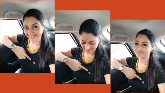 The original photograph of Congress leader Alka Lamba, which she shared on 15 August | Twitter