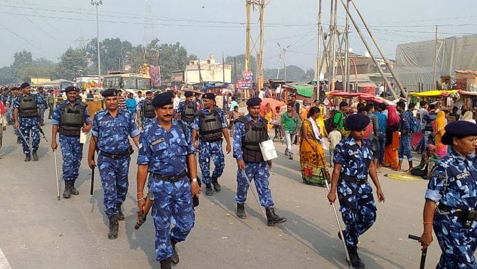 Paramilitary personnel in Ayodhya Wednesday | Photo: ANI