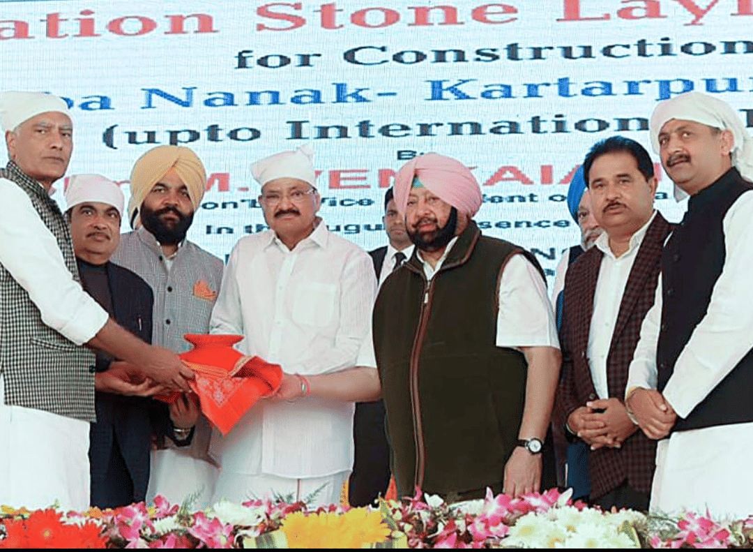 Vice President Venkaiah Naidu lays the foundation stone of the Dera Baba Nanak – Kartarpur Sahib Corridor