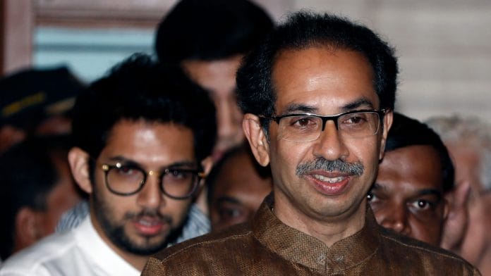 File photo of Shiv Sena chief Uddhav Thackeray and his son Aaditya Thackeray | Photo: ANI