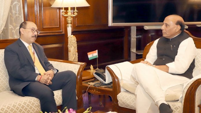 Shringla and Rajnath Singh