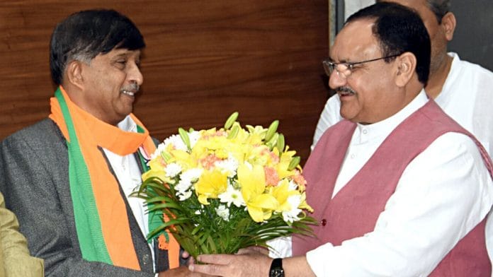 File photo of K C Ramamurthy with BJP Working President JP Nadda | ANIPix