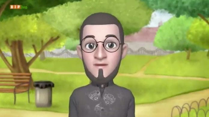 The animated video of two Muslim characters