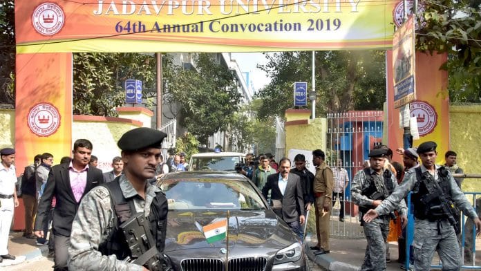 Dhankar outside Jadavpaur University