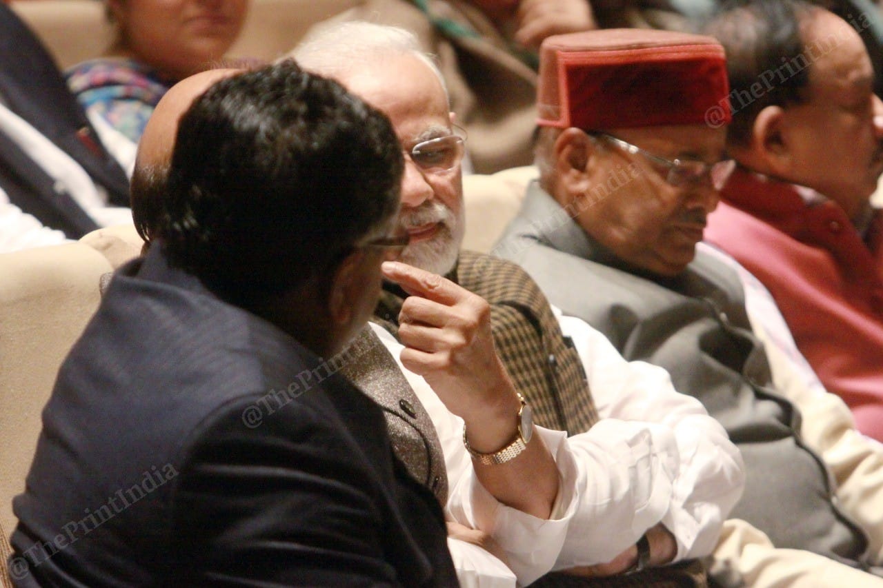 Communications and Electronics and Information Technology minister Ravi Shankar Prasad talks to PM Narendra Modi. The minister has introduced the Personal Data Protection Bill in Lok Sabha