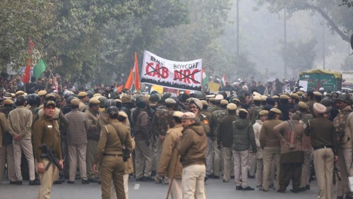 Protests against the citizenship law and the NRC in Delhi Thursday