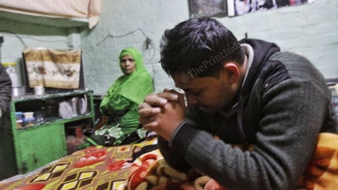 Salahuddin, who had been picked up by the police, with his mother Noor Jehan | Praveen Jain | ThePrint